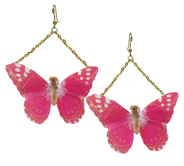 Pink Butterfly Earrings Handmade